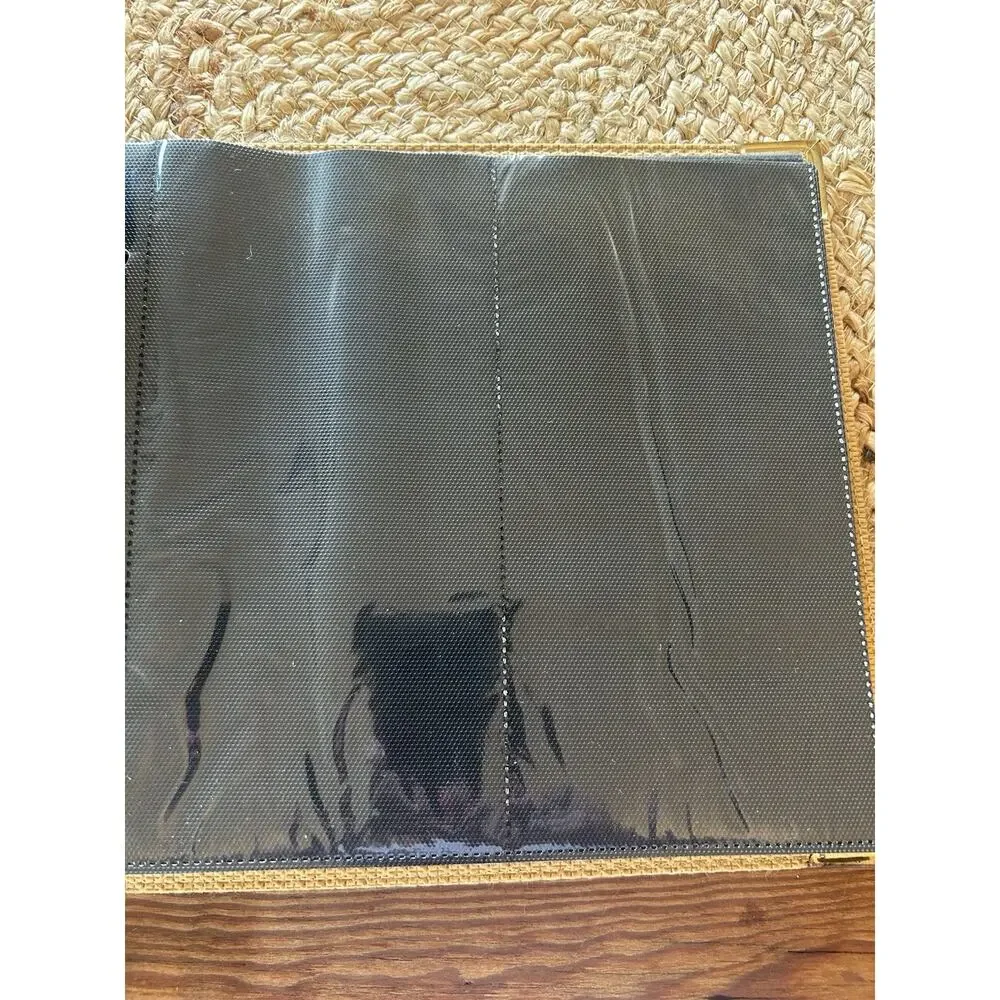 Vtg Golf Memories Photo Album Golf Binder Green Faux Leather 30‎ Pages Brass